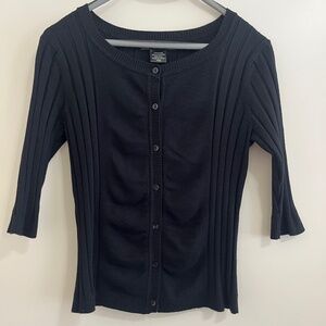 United States Sweater Women Size PM Ruched Knit Fairy Grunge Whimsical Cardigan